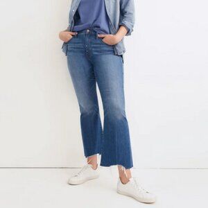 Madewell NWT Cali-Demi Boot Cropped Jeans Raw Hem w Magic Pockets sz 24W TALL
